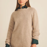 Light beige women cashmere sweater - front view | Margot | Linnea Lund