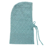 Aqua blue cashmere balaclava with diamond pattern | Marine | Linnea Lund