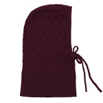 Burgundy cashmere balaclava with diamond pattern | Marine | Linnea Lund
