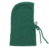 Green cashmere balaclava with diamond pattern | Marine | Linnea Lund