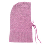 Pink cashmere balaclava with diamond pattern | Marine | Linnea Lund