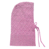 Pink cashmere balaclava with diamond pattern | Marine | Linnea Lund