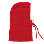 Red cashmere balaclava with diamond pattern | Marine | Linnea Lund