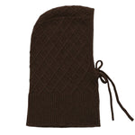 Dark brown cashmere balaclava with diamond pattern | Marine | Linnea Lund