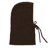 Dark brown cashmere balaclava with diamond pattern | Marine | Linnea Lund