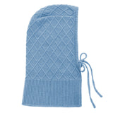 Sky blue cashmere balaclava with diamond pattern | Marine | Linnea Lund