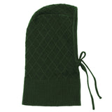 Dark green cashmere balaclava with diamond pattern | Marine | Linnea Lund