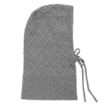 Grey cashmere balaclava with diamond pattern | Marine | Linnea Lund