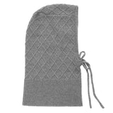 Grey cashmere balaclava with diamond pattern | Marine | Linnea Lund