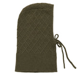 Khaki cashmere balaclava with diamond pattern | Marine | Linnea Lund