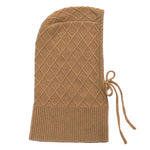 Camel cashmere balaclava with diamond pattern | Marine | Linnea Lund