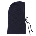Midnight blue cashmere balaclava with diamond pattern | Marine | Linnea Lund