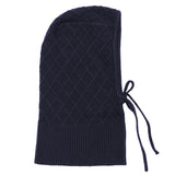 Midnight blue cashmere balaclava with diamond pattern | Marine | Linnea Lund