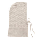 Light beige cashmere balaclava with diamond pattern | Marine | Linnea Lund