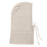 Light beige cashmere balaclava with diamond pattern | Marine | Linnea Lund