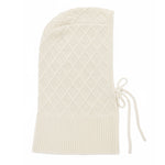 White cashmere balaclava with diamond pattern | Marine | Linnea Lund