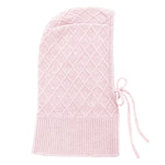 Light pink cashmere balaclava with diamond pattern | Marine | Linnea Lund