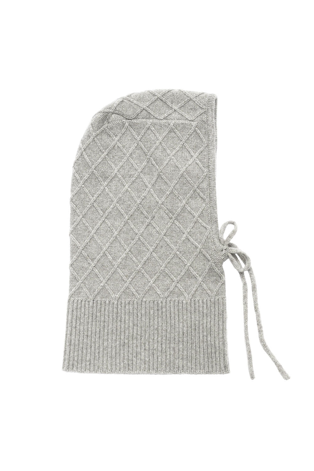 Light grey cashmere balaclava with diamond pattern | Marine | Linnea Lund