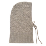 Beige cashmere balaclava with diamond pattern | Marine | Linnea Lund