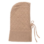 Beige cashmere balaclava with diamond pattern | Marine | Linnea Lund
