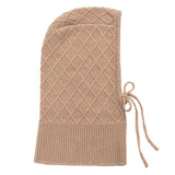 Beige cashmere balaclava with diamond pattern | Marine | Linnea Lund