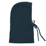 Petrol blue cashmere balaclava with diamond pattern | Marine | Linnea Lund