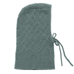 Verdigris cashmere balaclava with diamond pattern | Marine | Linnea Lund