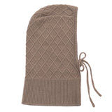 Taupe cashmere balaclava with diamond pattern | Marine | Linnea Lund