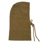 Green ocher cashmere balaclava with diamond pattern | Marine | Linnea Lund