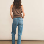 Cashmere tank top women taupe - back view | Maud | Linnea Lund