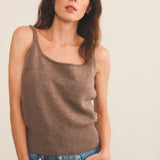 Cashmere tank top women taupe - front view | Maud | Linnea Lund