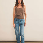 Cashmere tank top women taupe - look | Maud | Linnea Lund