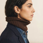 dark brown ribbed cashmere collar | Maya | Linnea Lund