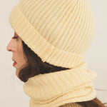 light yellow cashmere collar women | Maya - side | Linnea Lund