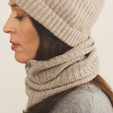 greige cashmere collar women - side | Maya | Linnea Lund