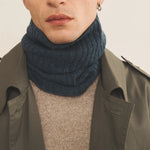 Dark steel teal cashmere collar men | Maya | Linnea Lund
