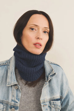 Dark steel teal cashmere collar women | Maya | Linnea Lund