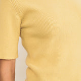 Yellow Women Cashmere Tee-shirt - focus view | Melanie | Linnea Lund
