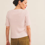 Cashmere Tee-shirt women light pink - back view | Melanie | Linnea Lund