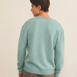 Cashmere sweater men aqua color - back view | Mimmi | Linnea Lund
