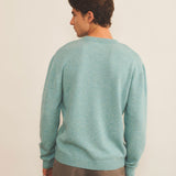 Cashmere sweater men aqua color - back view | Mimmi | Linnea Lund