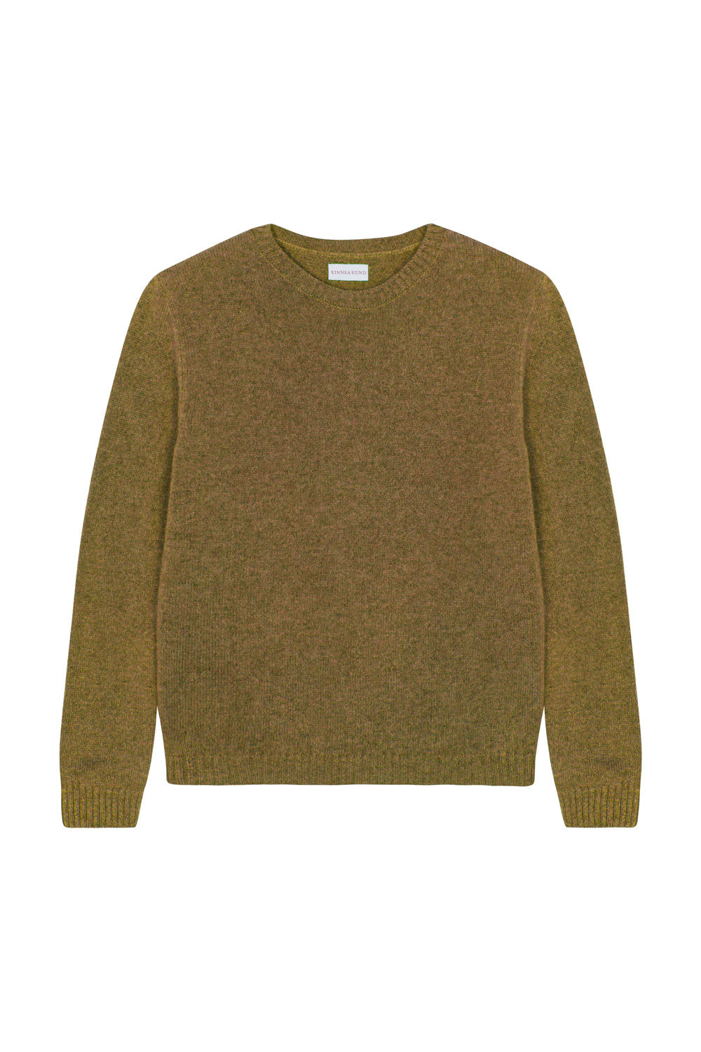 Straight ocher green cashmere sweater | Mimmi | Linnea Lund
