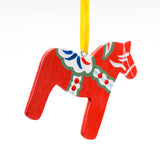 Hand-painted Wooden Christmas Tree Pendant – Dala Horse
