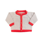 Baby cashmere cardigan beige and orange | Phoebe | Linnea Lund