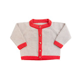 Baby cashmere cardigan beige and orange | Phoebe | Linnea Lund