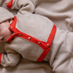 Baby cashmere cardigan beige and orange | Phoebe | Linnea Lund