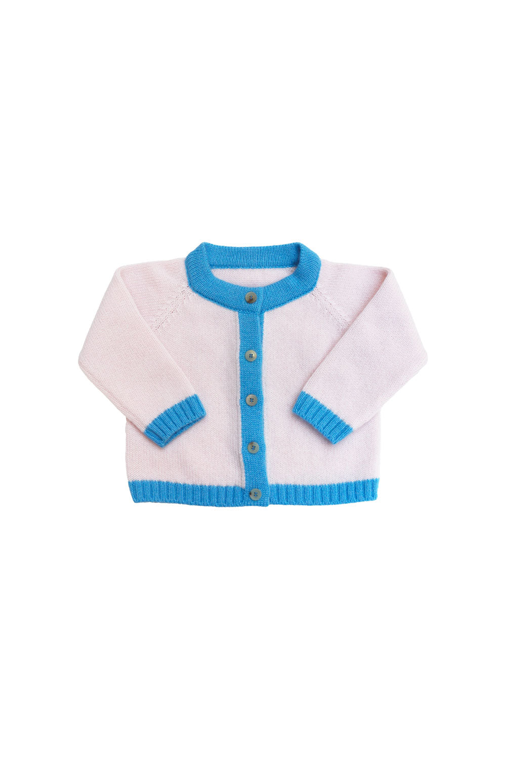 Baby cashmere cardigan light pink and blue | Phoebe | Linnea Lund