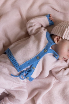 Baby cashmere cardigan light pink and blue | Phoebe | Linnea Lund
