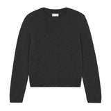 Dark grey cropped cashmere sweater crewneck - packshot| Pia | Linnea Lund