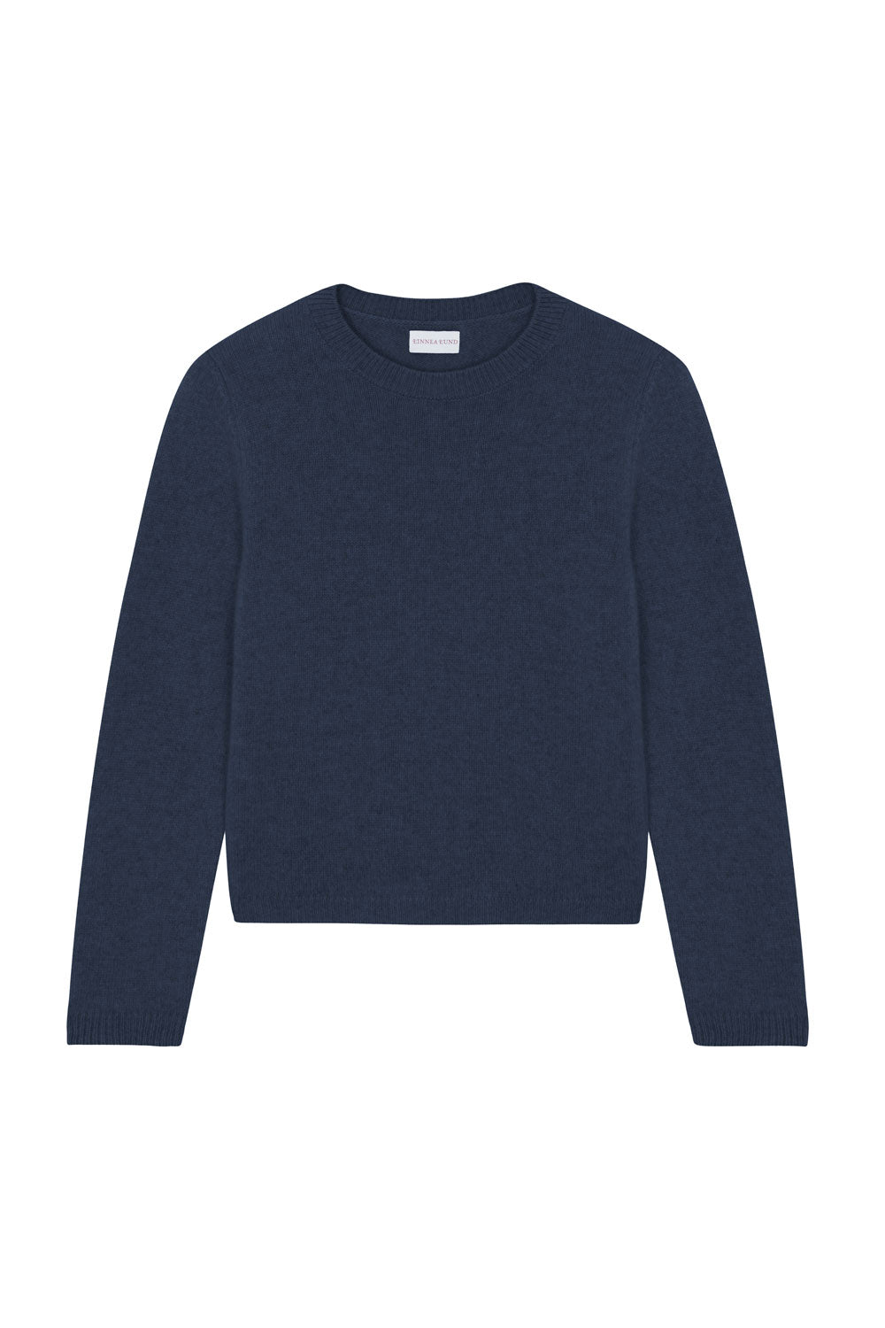 Blue cropped cashmere sweater crewneck - pack shot | Pia | Linnea Lund